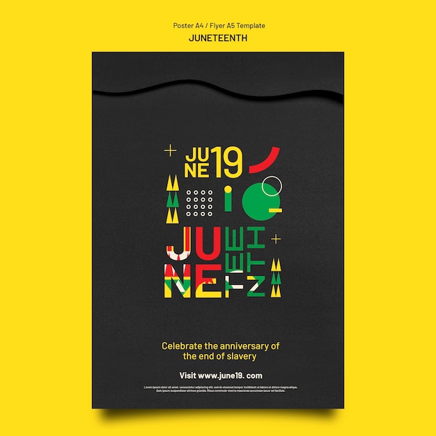 Modello di poster verticale Juneteenth