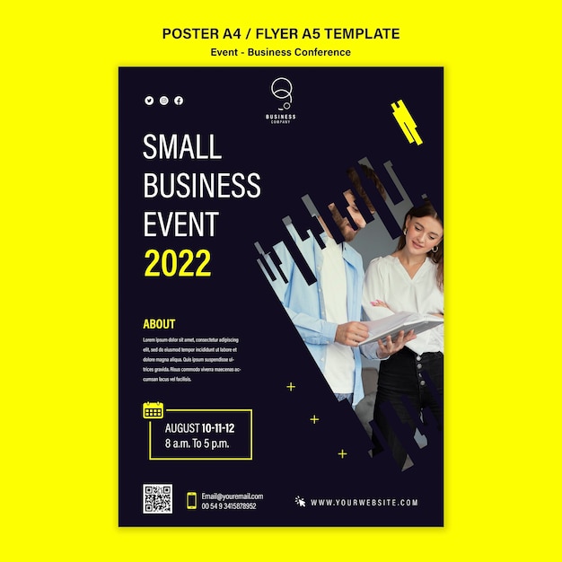 Modello di poster verticale per eventi aziendali professionali