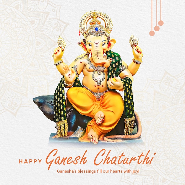 Modello di poster verticale PSD ganesh chaturthi