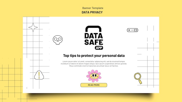 Modello di privacy dei dati di design piatto