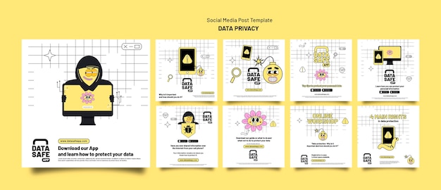 Modello di privacy dei dati di design piatto