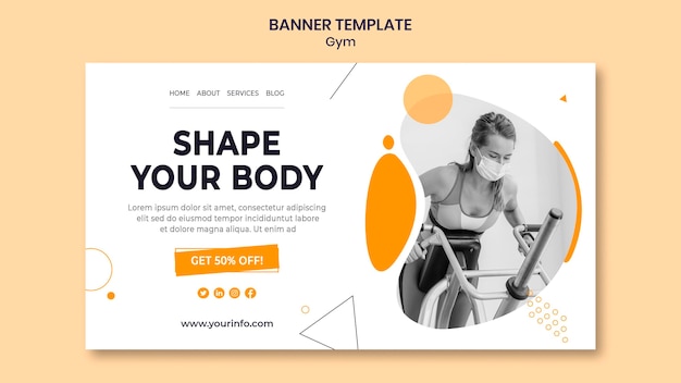 Modello di progettazione banner palestra