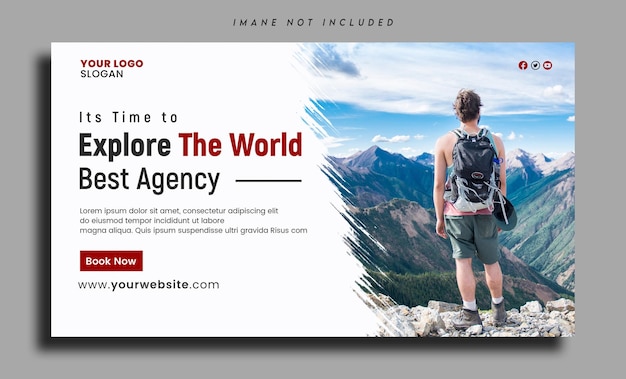 Modello di progettazione del banner del sito web delle agenzie di viaggio