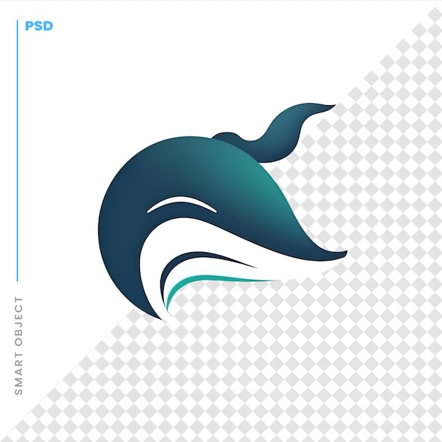 Modello di progettazione del logo del vettore balena Logo delle onde del mare e dell'oceano