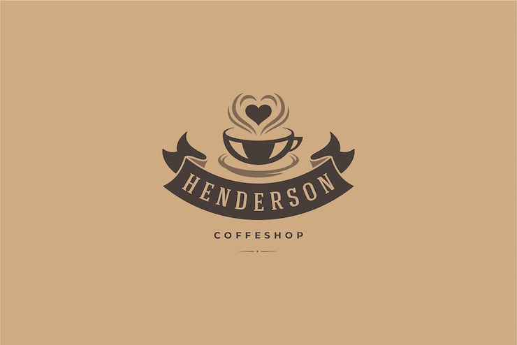 PSD modello di progettazione del logo della caffetteria