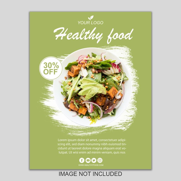 Modello di progettazione del poster del menu alimentare del PSD