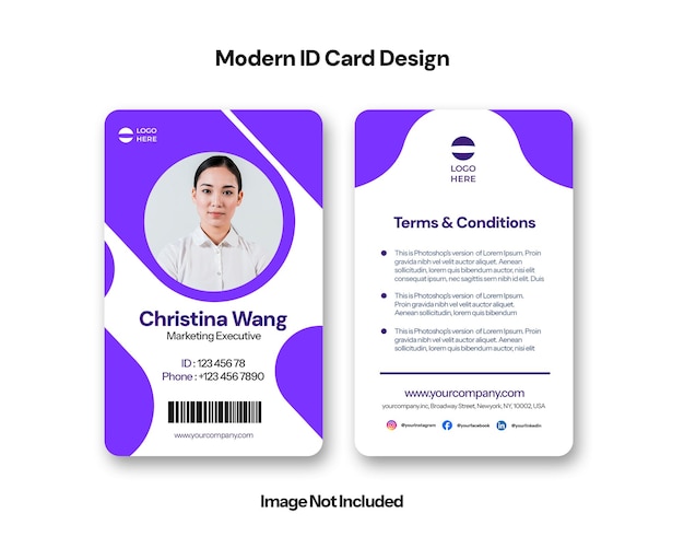 Modello di progettazione della carta d'identità moderna