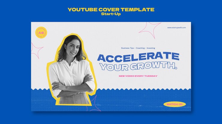 Modello di progettazione della carta di copertina di YouTube di avvio