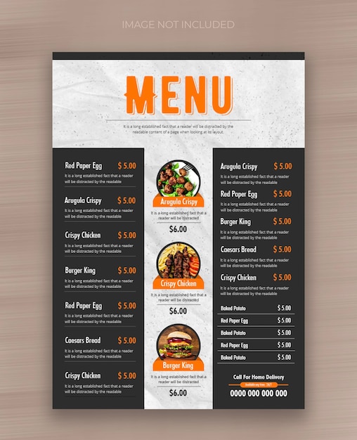 Modello di progettazione della copertina del menu del ristorante