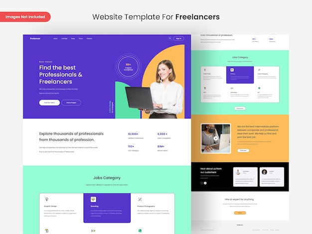 Modello di progettazione della pagina del sito Web per liberi professionisti