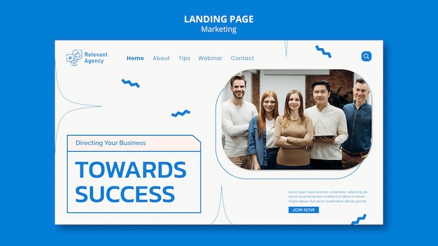 Modello di progettazione della pagina di destinazione del marketing