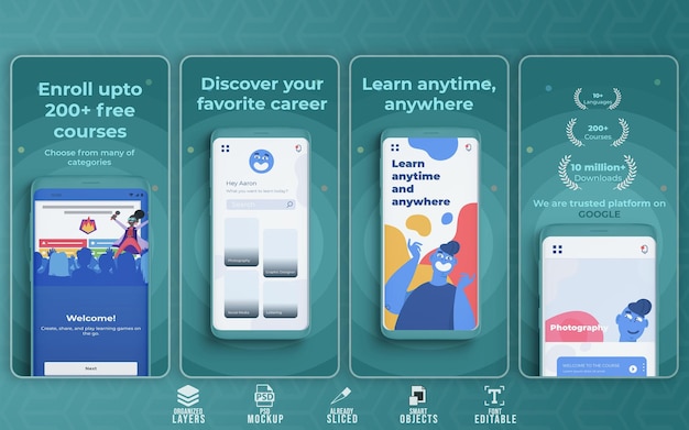 Modello di progettazione della piattaforma di apprendimento per l'istruzione Ui Ux