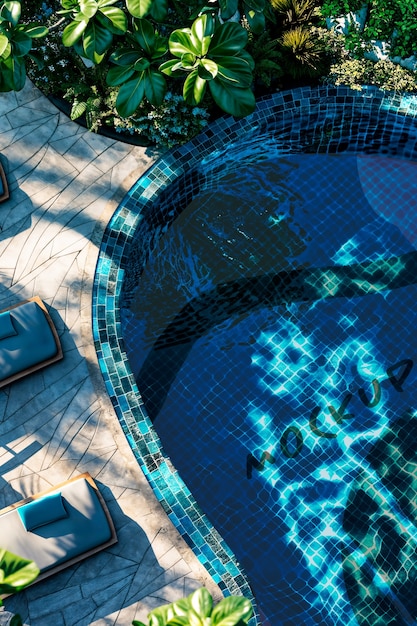 Modello di progettazione della piscina vista dall'alto