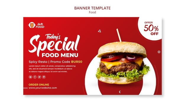 Modello di progettazione di banner alimentari