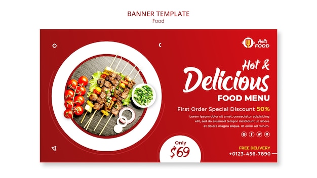 Modello di progettazione di banner alimentari