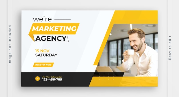 Modello di progettazione di banner web creativo per agenzie di marketing digitale, campagne sui social media e branding