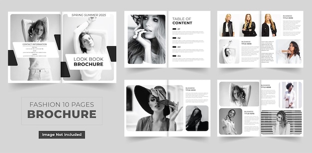 Modello di progettazione di brochure di moda 10 pagine