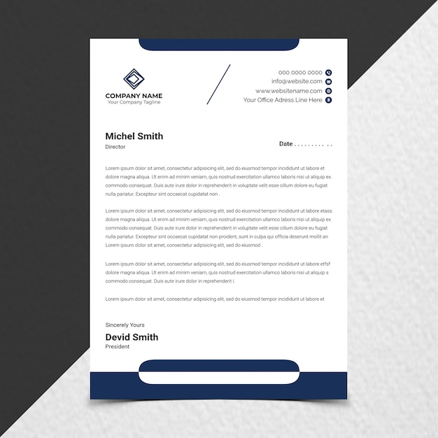 Modello di progettazione di carta intestata aziendale moderna