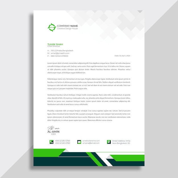 Modello di progettazione di carta intestata creativa