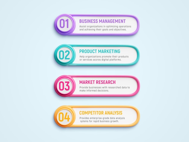Modello di progettazione di infografiche aziendali creative in 4 passaggi