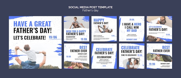 Modello di progettazione di post di instagram per la festa del papà