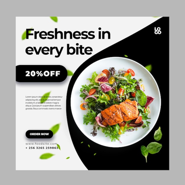 Modello di progettazione di post per i social media del ristorante