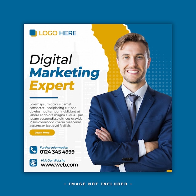 Modello di progettazione di post web di marketing digitale desigb