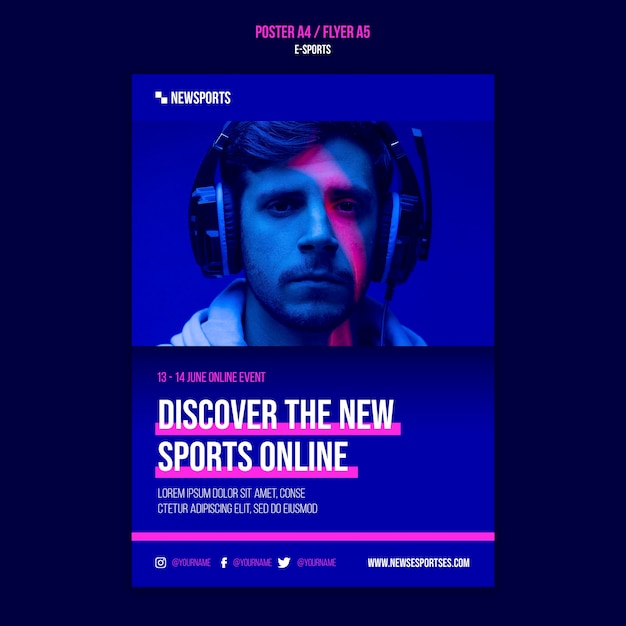 Modello di progettazione di poster di e-sport