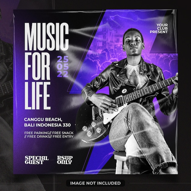 Modello di progettazione di poster per eventi musicali
