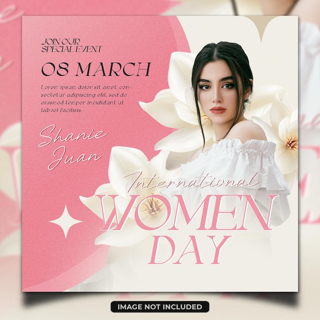 Modello di progettazione di poster per i social media per la Giornata della Donna