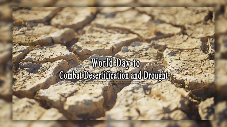 PSD modello di progettazione di sfondo o banner per la giornata mondiale di lotta contro la desertificazione e la siccità