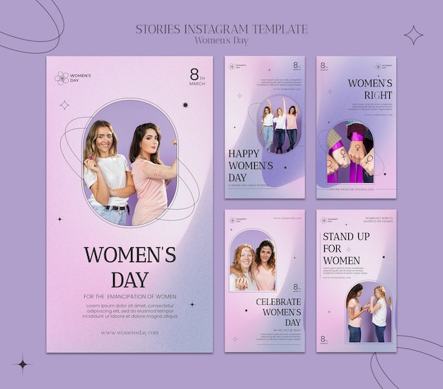 Modello di progettazione di storie di instagram per la festa della donna