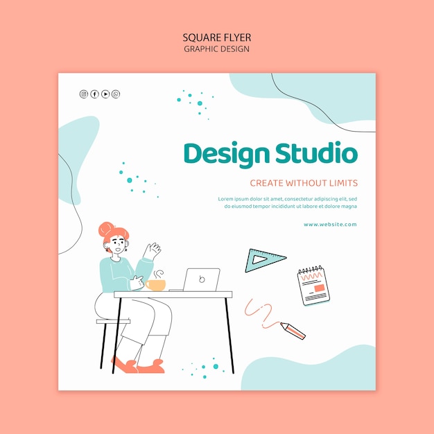 Modello di progettazione grafica design piatto
