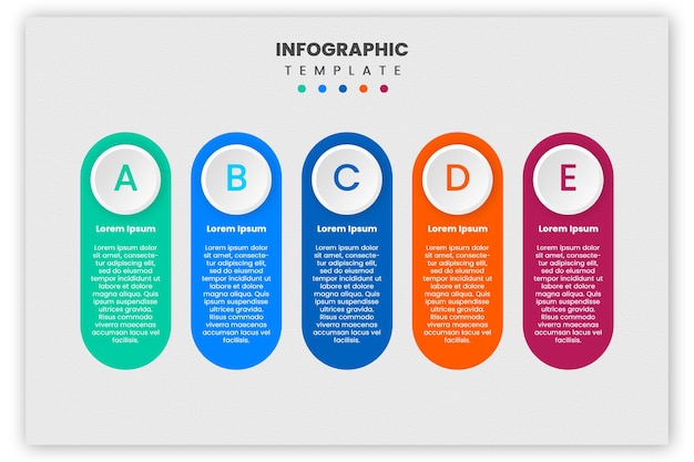 modello di progettazione infografica piatto con 6 passaggi