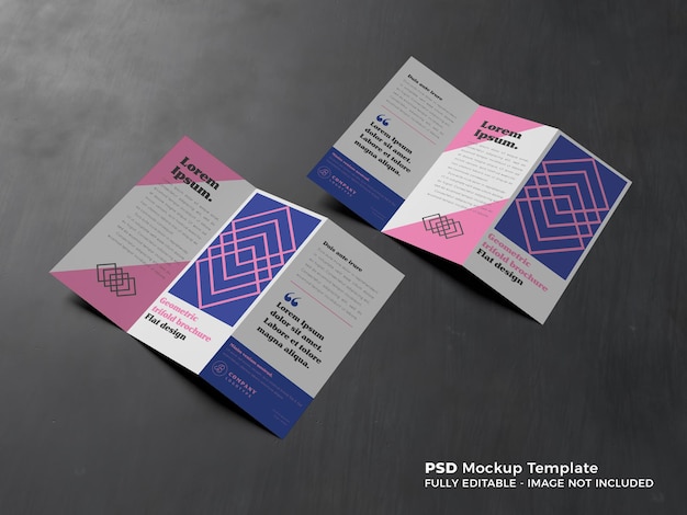Modello di progettazione mockup brochure a tre ante doppia
