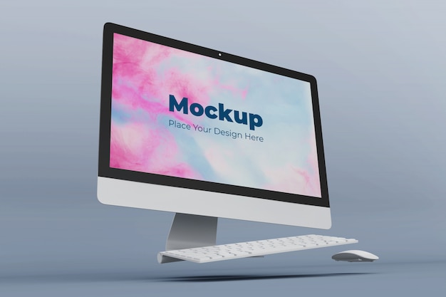 Modello di progettazione mockup schermo desktop mobile realistico