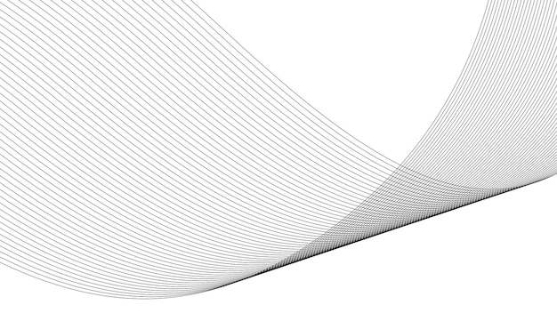 Modello di progettazione PNG6 di linee nere astratte e onde