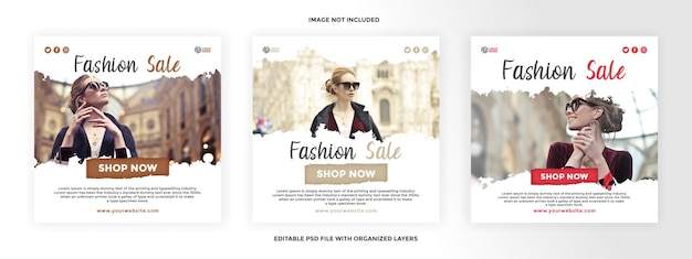 Modello di progettazione semplice di social media post piazza di vendita di moda