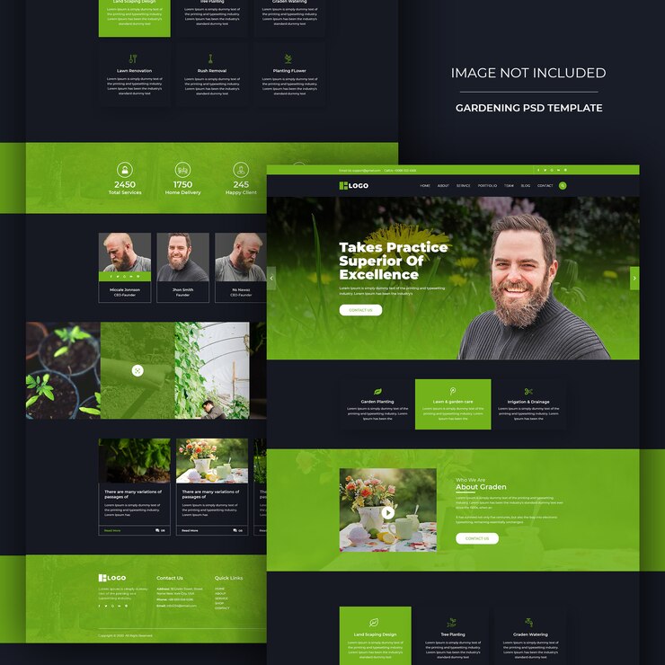 PSD modello di progettazione sito web psd