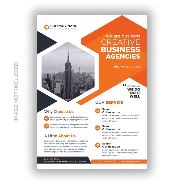 Modello di progettazione volantino agenzia di affari creativi