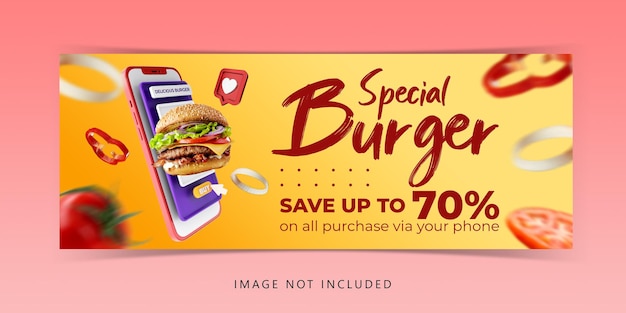 Modello di promozione di marketing del menu di hamburger di concetto creativo