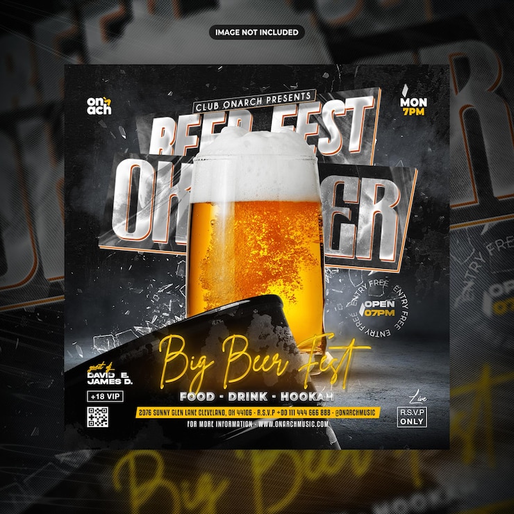 PSD modello di promozione di post o volantini sui social media del festival della birra dell'oktoberfest