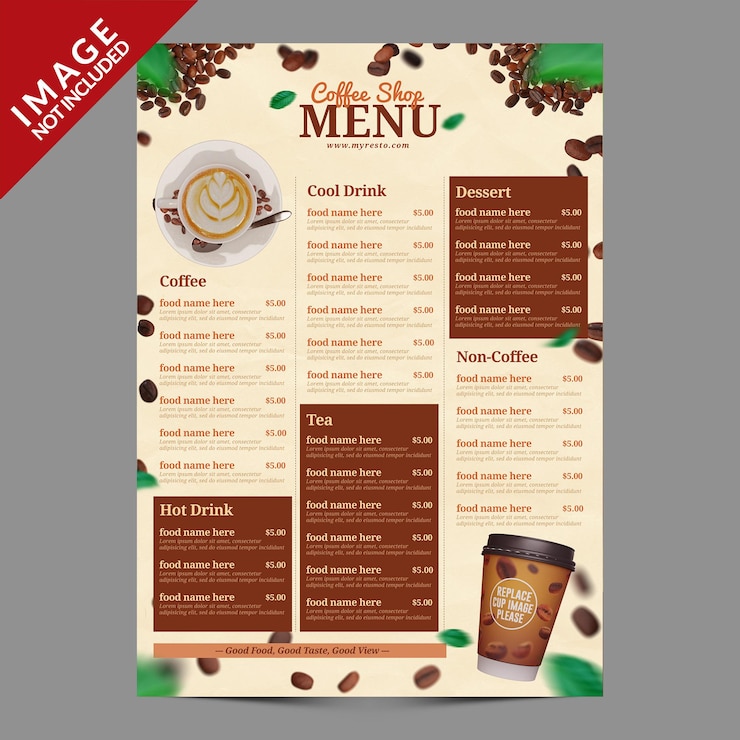 PSD modello di promozione post sui social media della caffetteria psd premium
