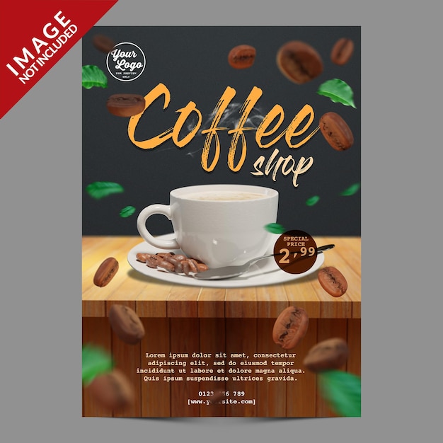 Modello di promozione post sui social media della caffetteria PSD premium