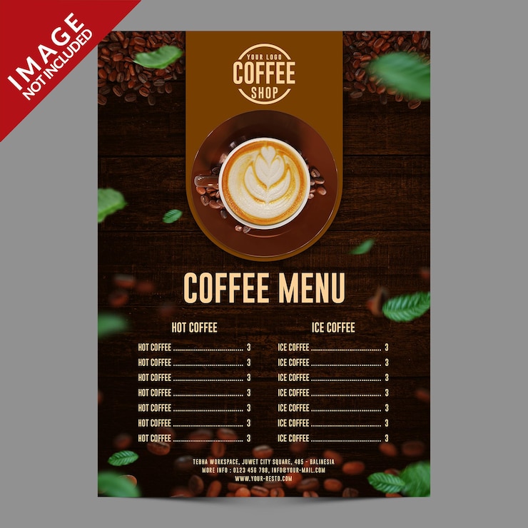 PSD modello di promozione post sui social media della caffetteria psd premium