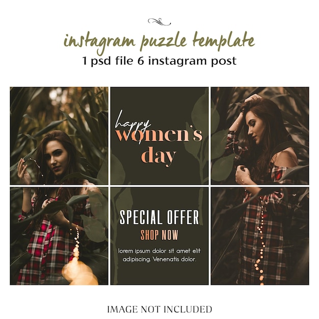 Modello di puzzle di Instagram per la celebrazione della festa della donna