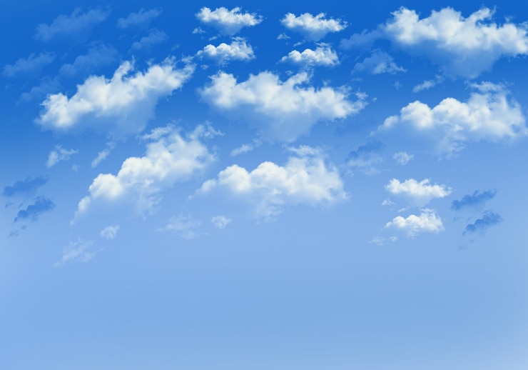 PSD modello di raccolta dello sfondo del cielo a nuvole piatte