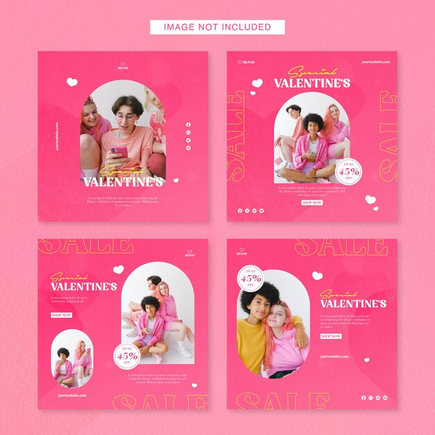 modello di raccolta di social media di san valentino