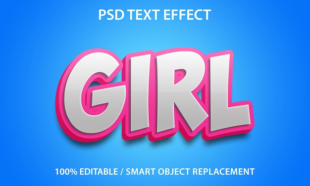 Modello di ragazza effetto testo