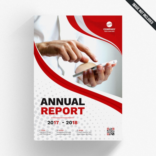 Modello di rapporto annuale ondulato rosso